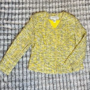 Doncaster Yellow and Black Silk Blend Tweed blazer